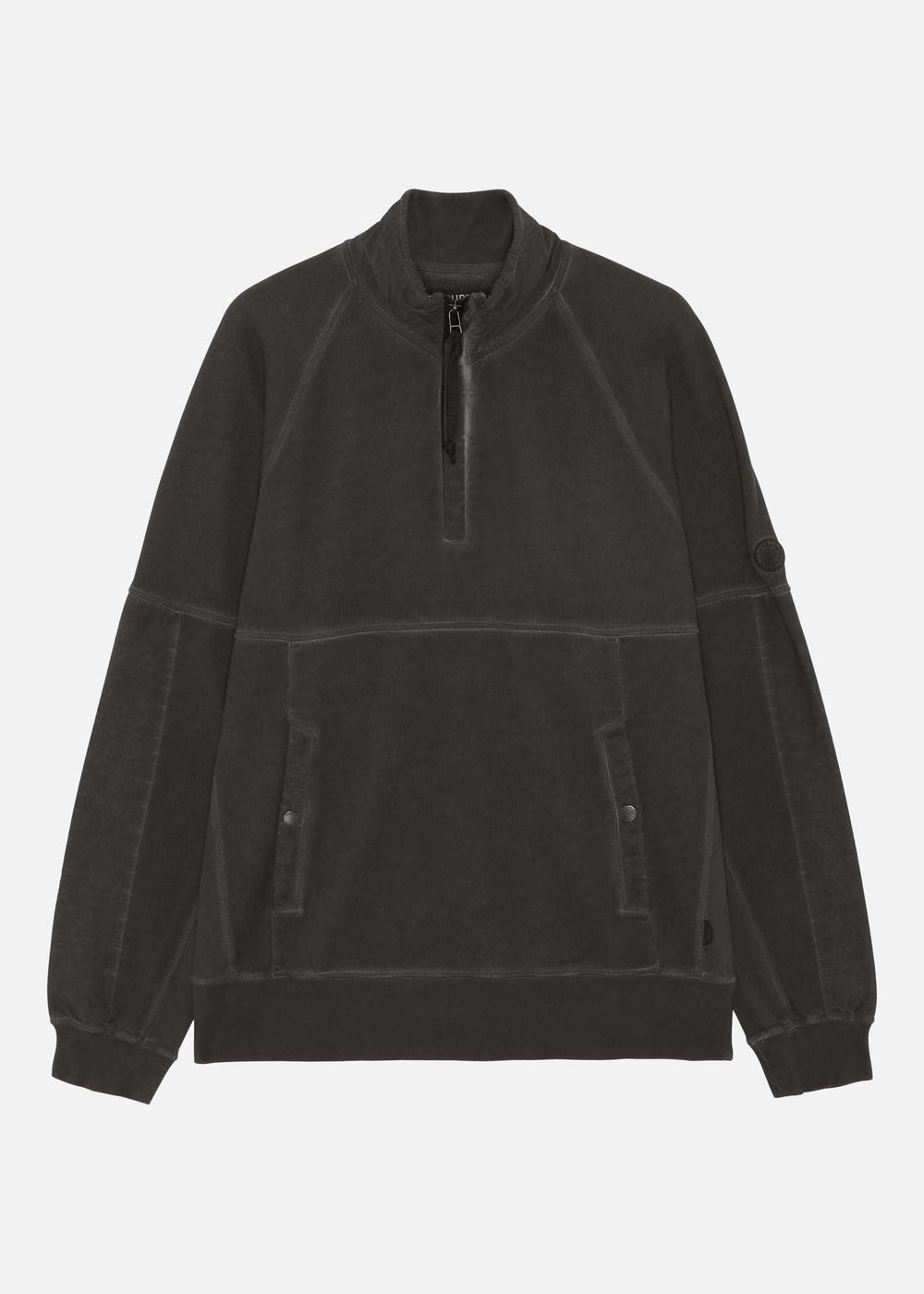 HALF ZIP SWEAT DARK GREY - RÆBURN